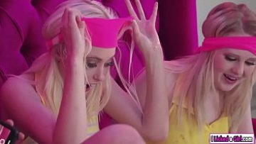 Abella busts on her buddies faces